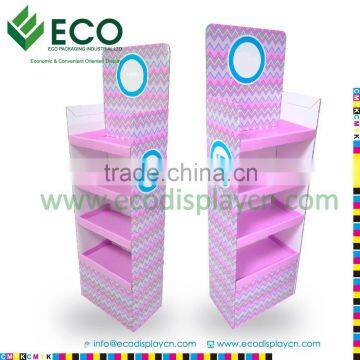 Cardboard display unit cardboard floor display stand for powder puffs