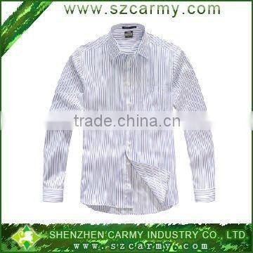 T65 C35 blue and white stripe long-sleeve men's business shirt/ casual shirt