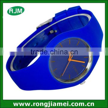 Super Soft Blue colors sport vogue silicone rubber wristband watch