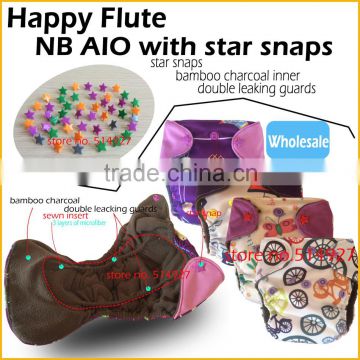 2016 happy flute newborn Baby Cloth Diaper reusable washable AIO cloth diaper high water absorption