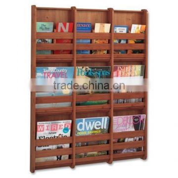 9-Pocket Bamboo display rack Magazine Wall Rack multifunction bookcase bookshlef