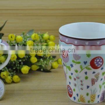 11OZ lovely cartoon flower design full decal print coffee cups, shiny surface new bone china mug, KL5110-Y27