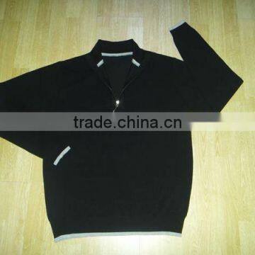 1/4 zip flat knitted Men's sweater