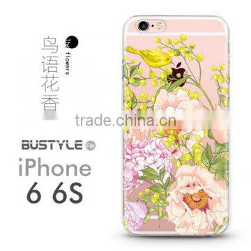 High Quality Soft Slim Mobile Shell Case for Pink IPhone 6 6s Plus With 3D Beautiful Flower Custom Designs