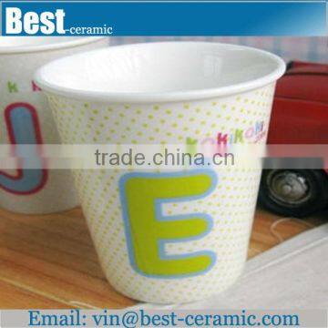 Simple Decal Thin White Ceramic Coffee Cup