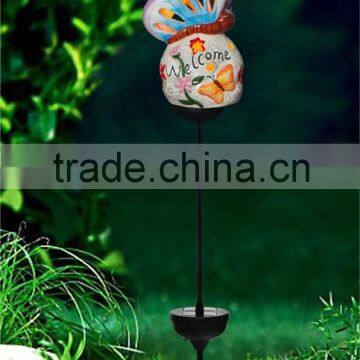ceramic butterfly led solar garden lights lawn ornaments for sale