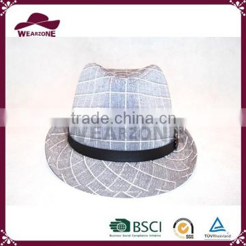 Alibaba China supplier grid cotton fedora hat