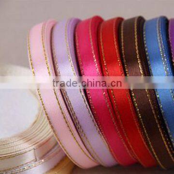 Golden Metallic Edge Single Satin Ribbon