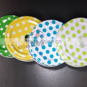 70mm metal cap with colorful dots