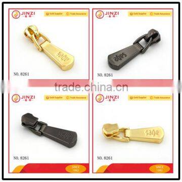 Custom metal zipper pull gunmetal and gold color