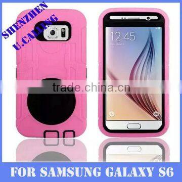 Hybrid Heavy Duty Ring Holder Protective Case For Samsung Galaxy S6 Cover photo-3