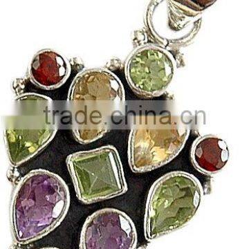 Sterling Silver Semiprecious Stone Necklace