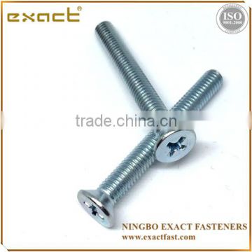 Flat CSK head phillips DIN965 csk machine screw manufacturer