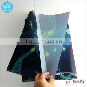 Promotional wholesale custom a4 size L shape plastic file folder                        
                                                Quality Choice