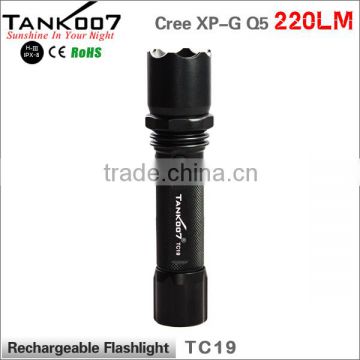 Quality aluminum 3.7v rechargeable flashlight LED wholesale from Tank007 manufacturer