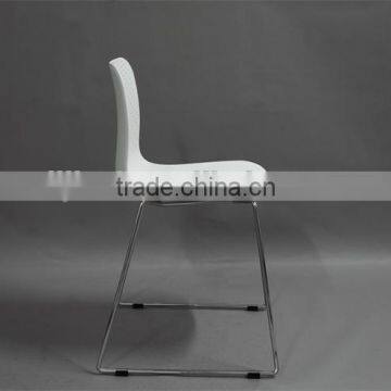 Cheap Dining Room Furniture Leisure Plastic Chair With Chrome Legs photo-6
