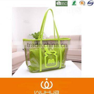 Print feeder pattern transparent crystal PVC bag in bag/beach bag for summer