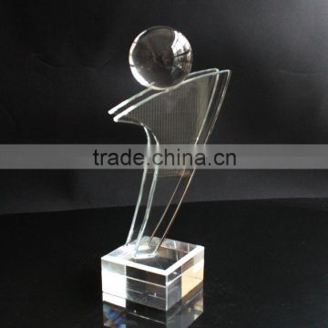 2016 new plaque glass crystal trophy award