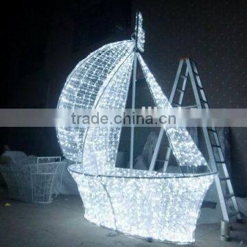 New Products 2016 led waterproof decorative sailing boat motif lights for Outdoor Decoration