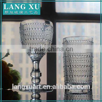 LX-B047 Bead Design Thick Stem Crystal Red Wine Glass
