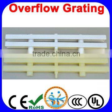 Swimming pool gutter grating, flexible three plug pool drain grate