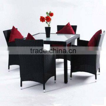 Used patio PE rattan dining table and chair furniture sets for four people