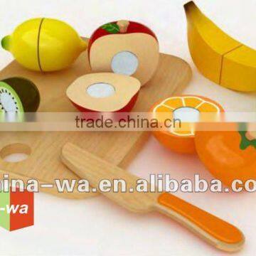 wood educational fruit set toy for children pretend play