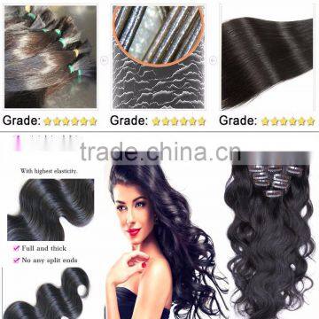 wholesale brazilian hair clip in hair extension natural hair extensions