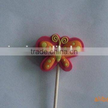 mass production lower price beautiful butterfly shape rubber custom pencil topper