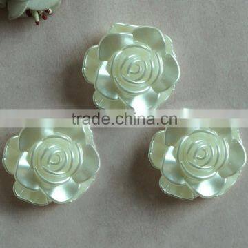 Fancy Ivory ABS imitation rose flower shape DIY finding with hole pearl beads s for jewelry making