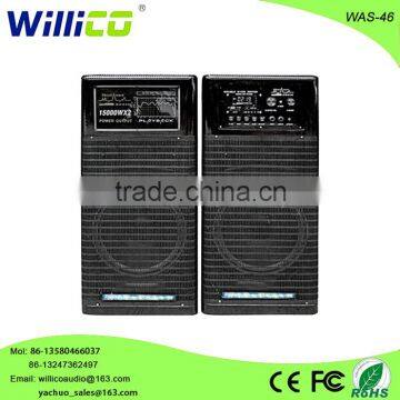 promotion high quality coaxial pa stage DJ speaker withUSB SD FM LIGHT