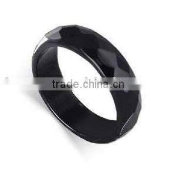 black agate gemstone semi precious stone ring