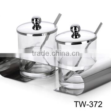 Stainless steel cruet stand set