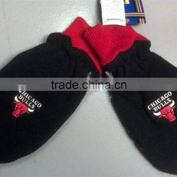 fashion wholesale adult fleece mitten with knitted cuff