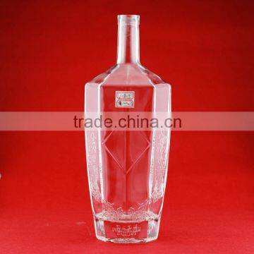 Novelty glass large capacity liquor bottles 1000ml glass bottles cuboid bottles Arrack