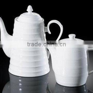 H7397 oem acceptable white porcelain 1100ml ceramic kettle tea pot