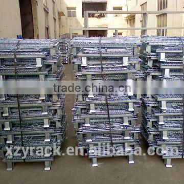 warehouse wire mesh container folding metal cage