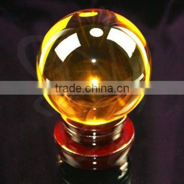 yellow crystal ball with laser paperweight for home decorations(R-0701