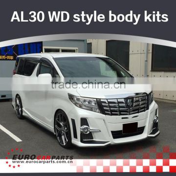 AL30 W-style body kits fit for TY MPV for Alphard30 to W-style FRP material full set