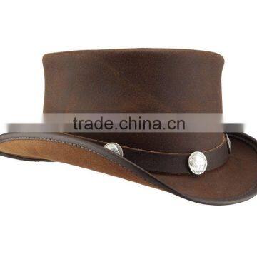 GENUINE LEATHER El Dorado TOPPER "Steampunk" Western Top Hat