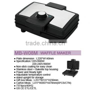 Selling on TV 2 Slice SS Cover Electric Non-stick Coating Bread Waffle Maker photo-4