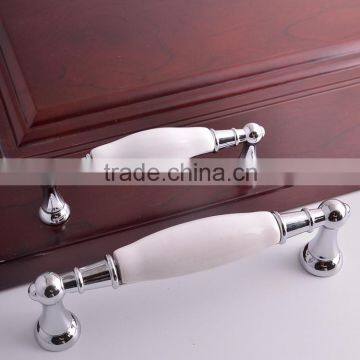 Chrome plated die casting zinc european luxury furniture office wardrobe kitchen cabinet cupboard ceramic handle