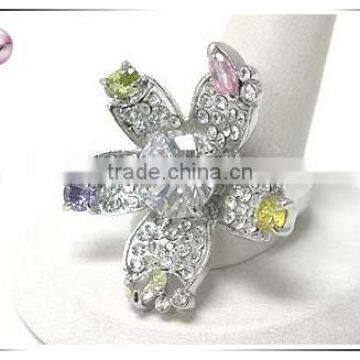 Crystal Stud Flower Shape Ring