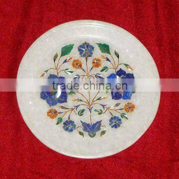 Marble Inlay Pietra Dura Home Decorative Plate