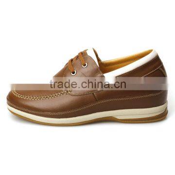Mens Patent Leather Brown Safety Shoes Men Elevating Shoes photo-4