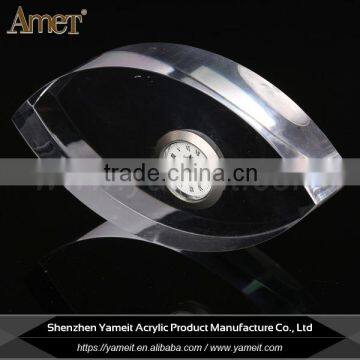 Factory Wholesale Custom Logo Transparent Acrylic Desk Clock