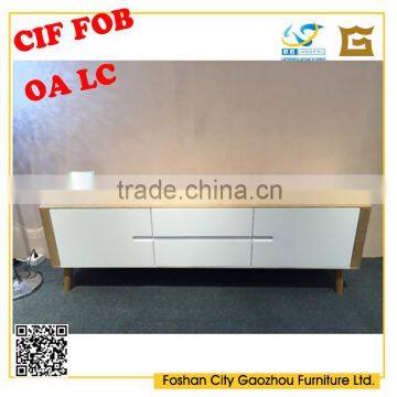 Home Furniture Ash Veneer And White High Gloss Cabinet