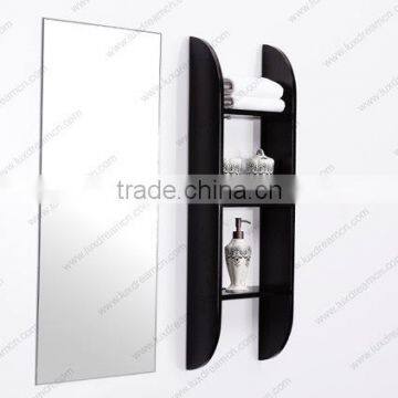 White Bowl Shape Ceramic Basin Mini Bathroom Vanity With Side Cabinet photo-2