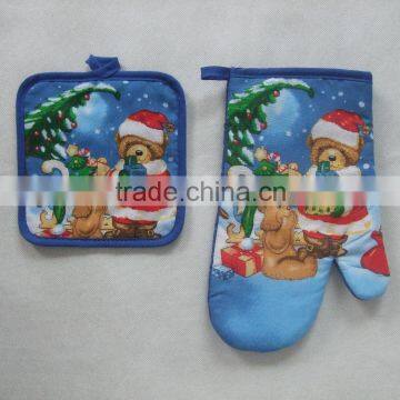 Printed Cotton Kitchen Set Cooking Pot Holder and Glove Set China Supplier photo-4
