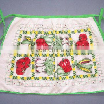 plain green terry cottonwith pigment printing waist apron